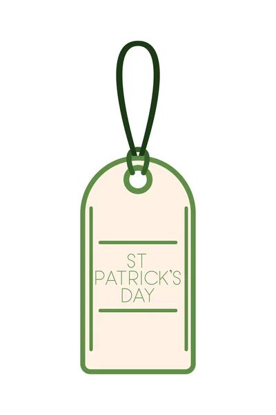 St patrick jour étiquette commerciale icône isolée — Image vectorielle