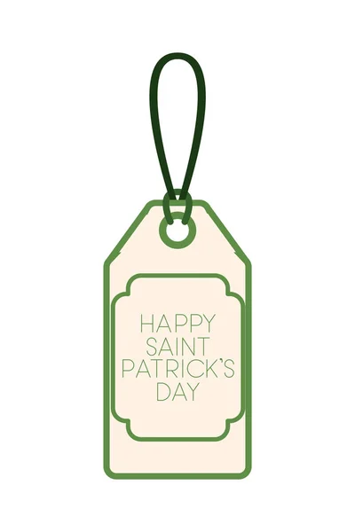 St patrick jour étiquette commerciale icône isolée — Image vectorielle