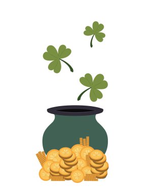 cüce cin kazan paralar izole simgesiyle