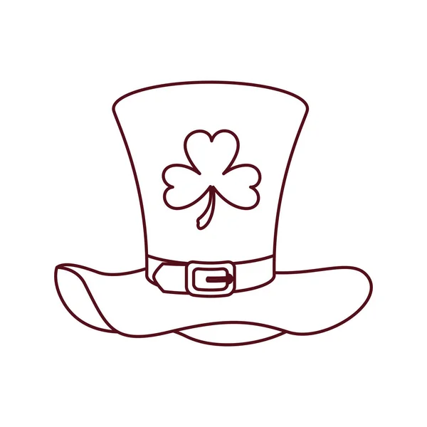 Sombrero de duende con trébol icono aislado — Archivo Imágenes Vectoriales
