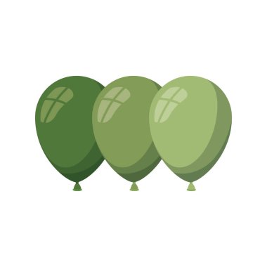 helyum yeşil balonlar izole simgesi