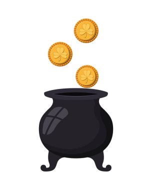 cüce cin kazan paralar izole simgesiyle