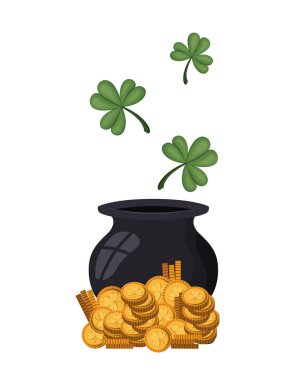 cüce cin kazan paralar izole simgesiyle