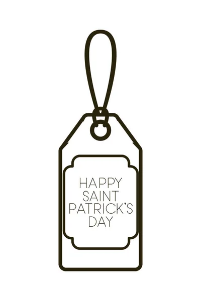 St patrick day commercial tag isolated icon — Stock Vector