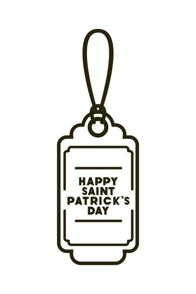 St patrick jour étiquette commerciale icône isolée — Image vectorielle