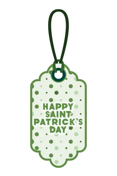 St patrick jour étiquette commerciale icône isolée — Image vectorielle