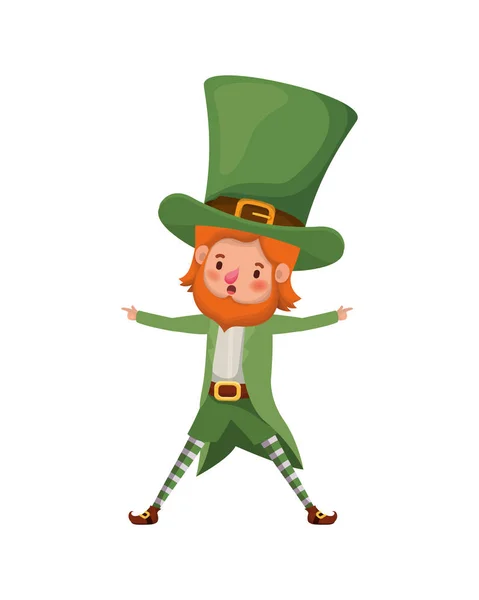 Leprechaun standing avatar character — Stock Vector