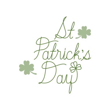 st patricks günü etiketi ile yonca ve elf şapka kutsal kişilerin resmi