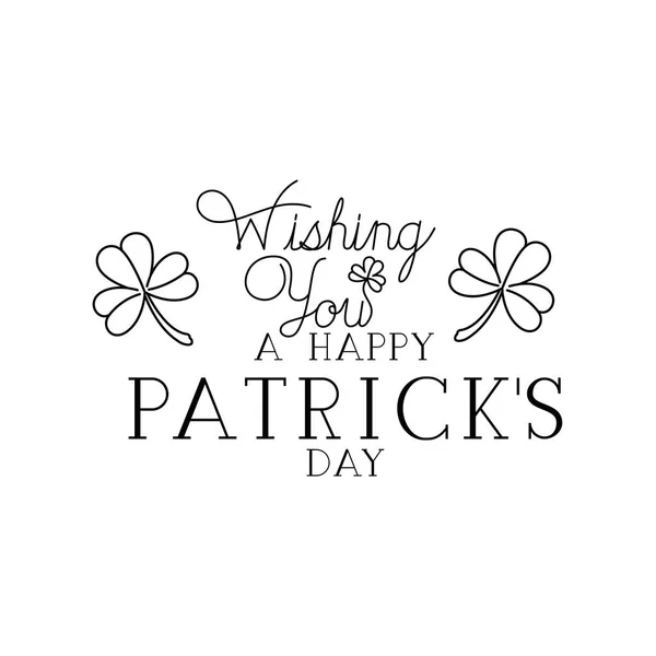 Wishing you a happy st patricks day label icons — Stock Vector