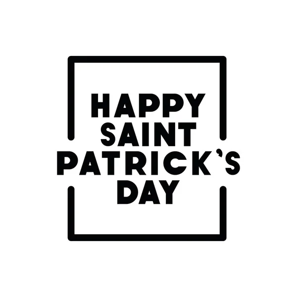 S.t. Patricks Day Etikett mit Kleeblatt und Elfenhut-Ikonen — Stockvektor