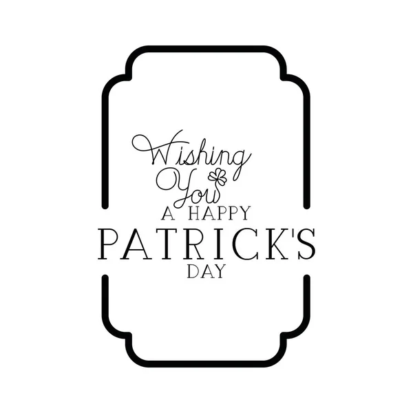St patricks day etikett med klöver och elf hatt ikoner — Stock vektor