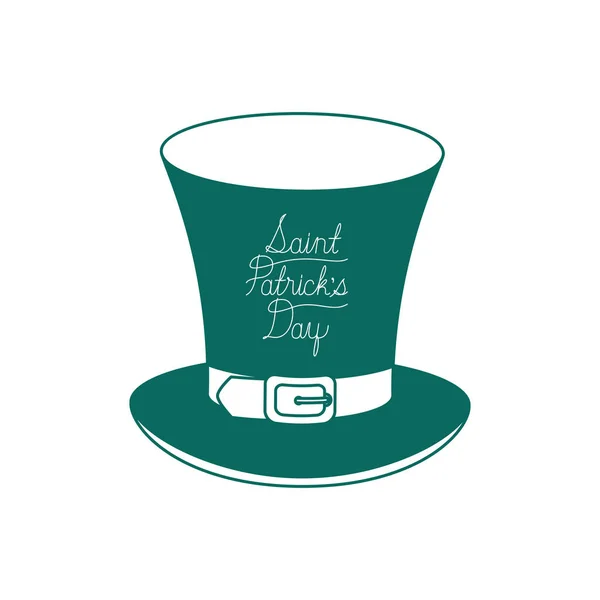 S.t. Patricks day label with clover and elf hat icons — стоковый вектор