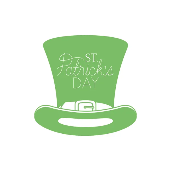 S.t. patricks day label with clover and elf hat icons — Stock Vector