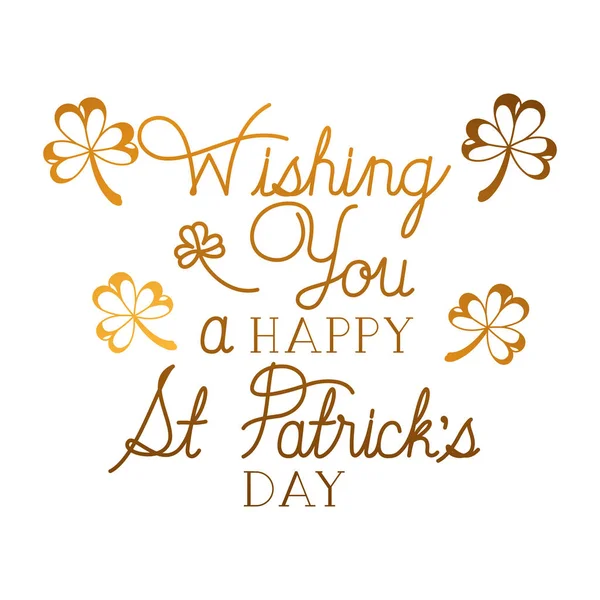 Wishing you a happy st patricks day label icons — стоковый вектор