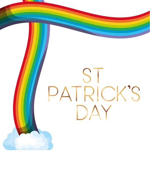 St patricks day etikett med rainbow ikoner — Stock vektor