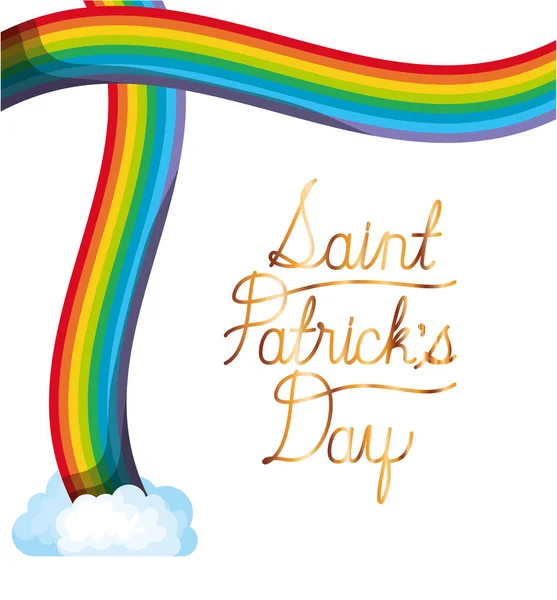 Saint patricks dzień etykieta z rainbow ikony — Wektor stockowy