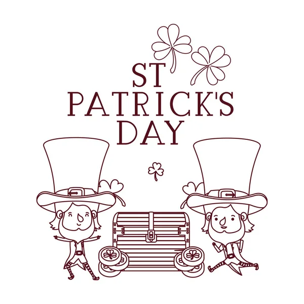 St patricks day etykiety z krasnalami znaków — Wektor stockowy