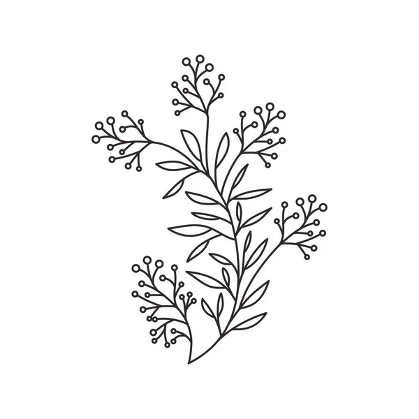 花し、葉の分離アイコン — ストックベクタ