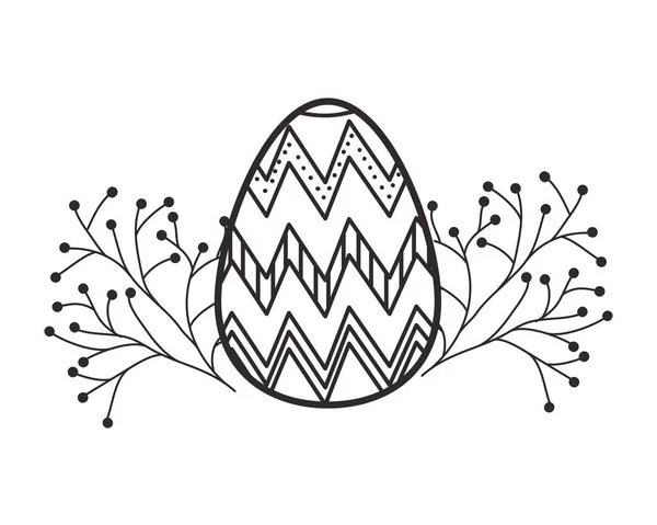 Flores de huevo de Pascua y hojas icono aislado — Archivo Imágenes Vectoriales