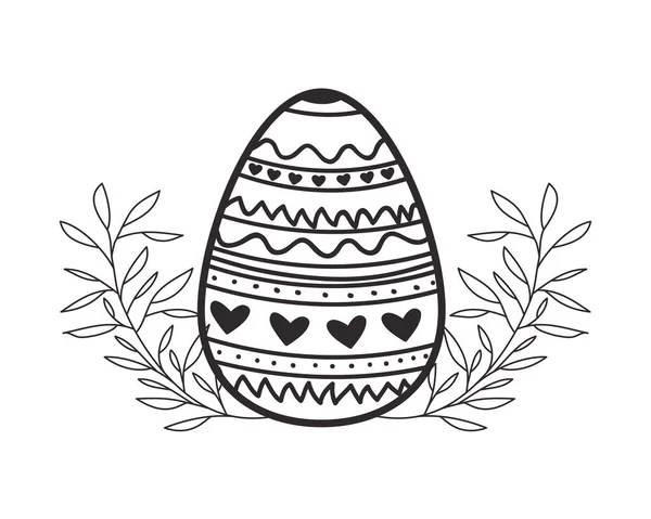 Paskalya yumurtası çiçekler ve yapraklar izole simgesi