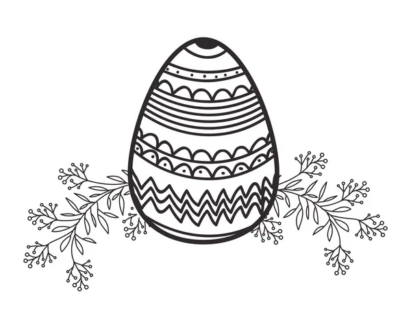 Paskalya yumurtası çiçekler ve yapraklar izole simgesi