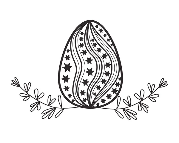 Paskalya yumurtası çiçekler ve yapraklar izole simgesi