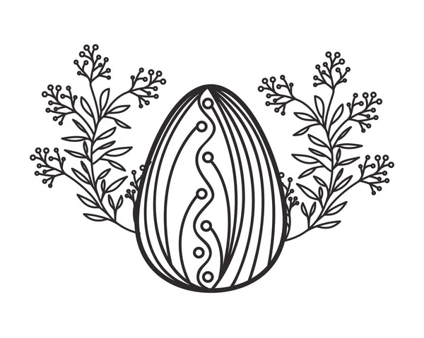 Paskalya yumurtası çiçekler ve yapraklar izole simgesi