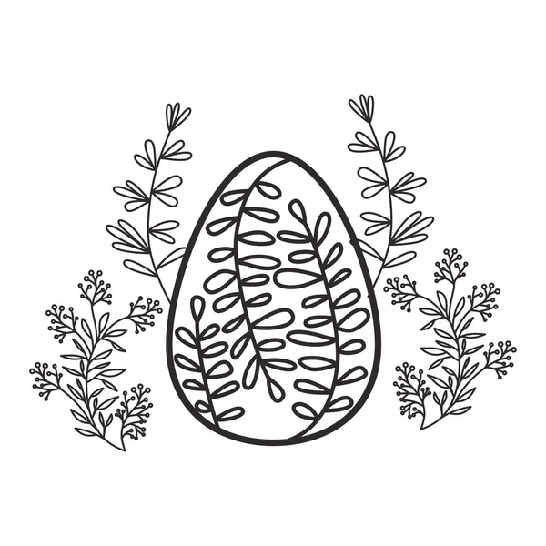 Paskalya yumurtası çiçekler ve yapraklar izole simgesi