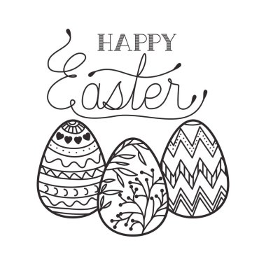 Mutlu Paskalya etiket izole simgesi