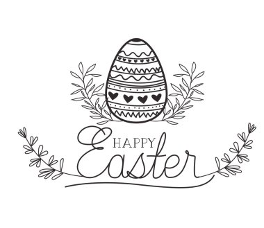 Mutlu Paskalya etiket izole simgesi