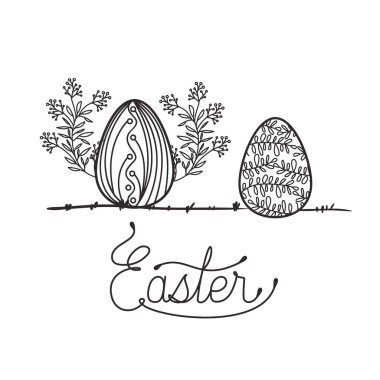 Paskalya etiket izole simgesi