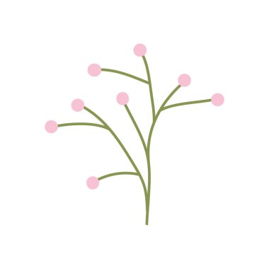 çiçeklerle yapraklar izole simgesi