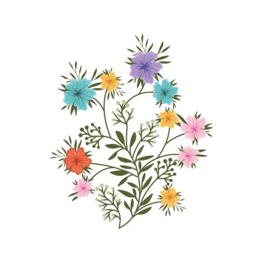 güzel çiçek ile izole simgesi yapraklar