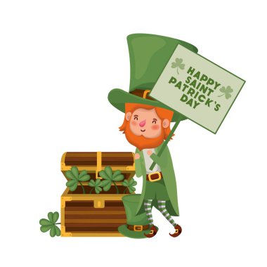 mutlu saint patricks gün etiketi ile İrlanda Cini karakter