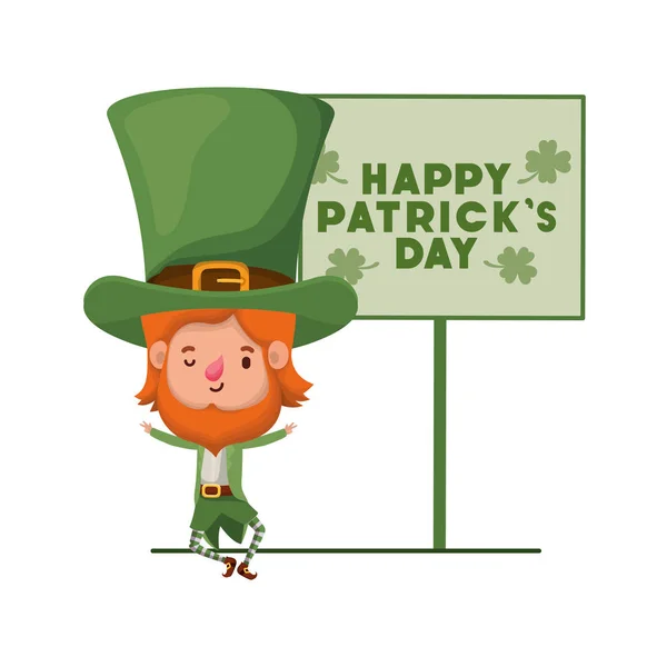 Leprechauns caractère avatar debout — Image vectorielle