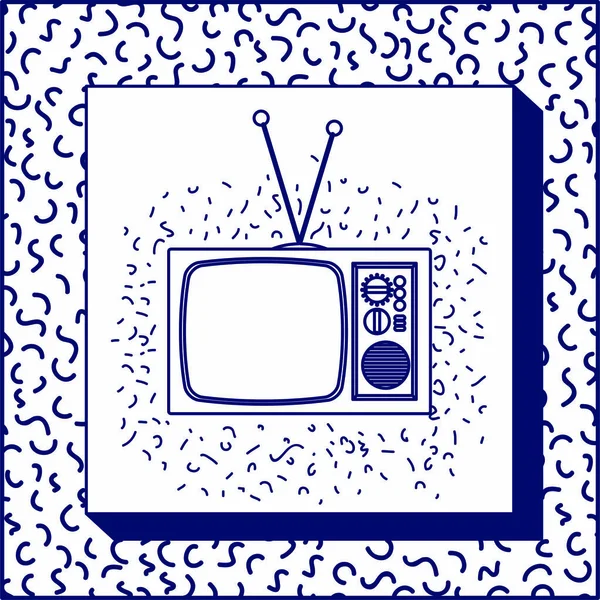 90s popisek s retro tv — Stockový vektor