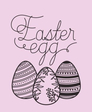 mutlu paskalya kartı yumurta ile boyalı