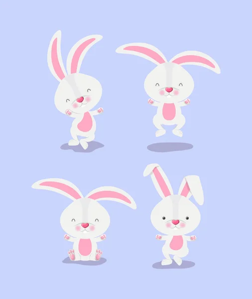 Skupina roztomilých králíků — Stockový vektor