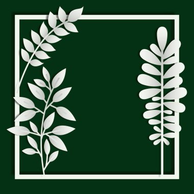 Bahar ile kare çerçeve yapraklar