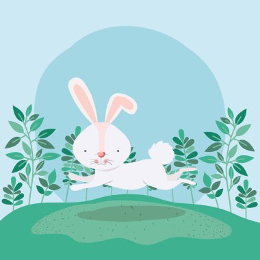 mutlu paskalya kartı Bahçe tavşan