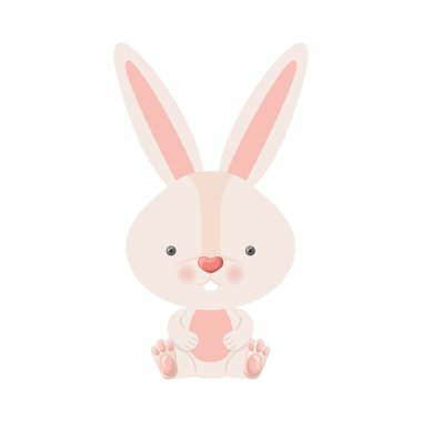 sevimli tavşan izole simgesi