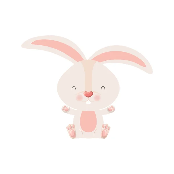 Icône isolée lapin mignon — Image vectorielle