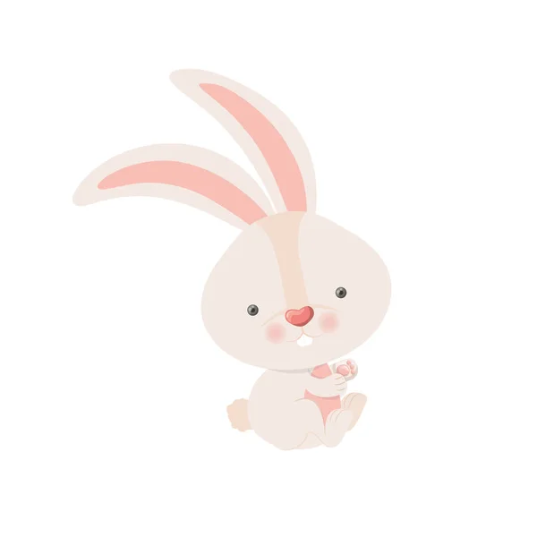 Cute Rabbit Isolated Icon Vector Illustration Desing — Stock Vector