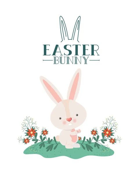 Easter bunny label geïsoleerde pictogram — Stockvector
