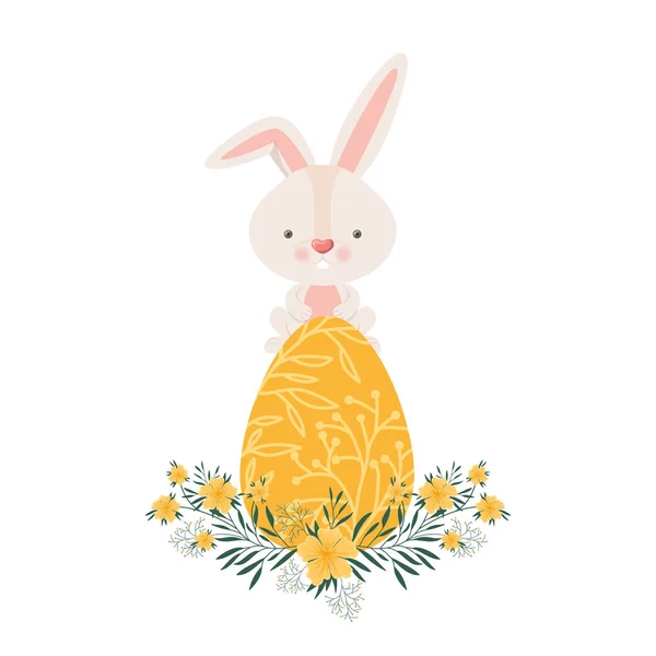 Velikonoční králík izolované ikonou vejce — Stockový vektor