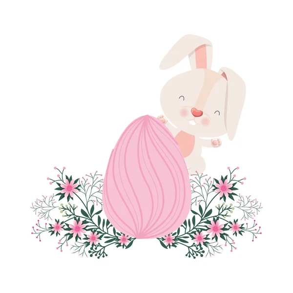 Påsk kanin med ägg isolerade ikon — Stock vektor