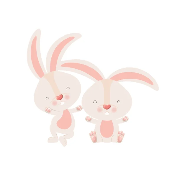 Симпатичные кролики — стоковый вектор