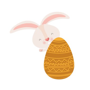 Paskalya tavşan yumurta izole simgesiyle