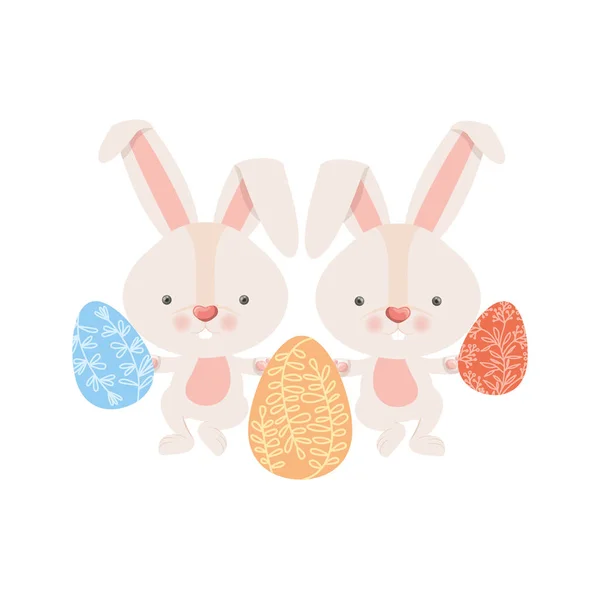 卵分離アイコンとイースターのウサギ — ストックベクタ