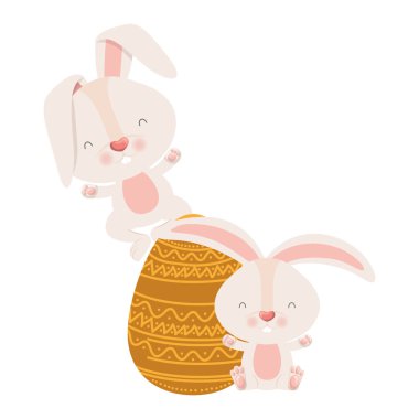 Paskalya tavşanımı yumurta izole simgesiyle